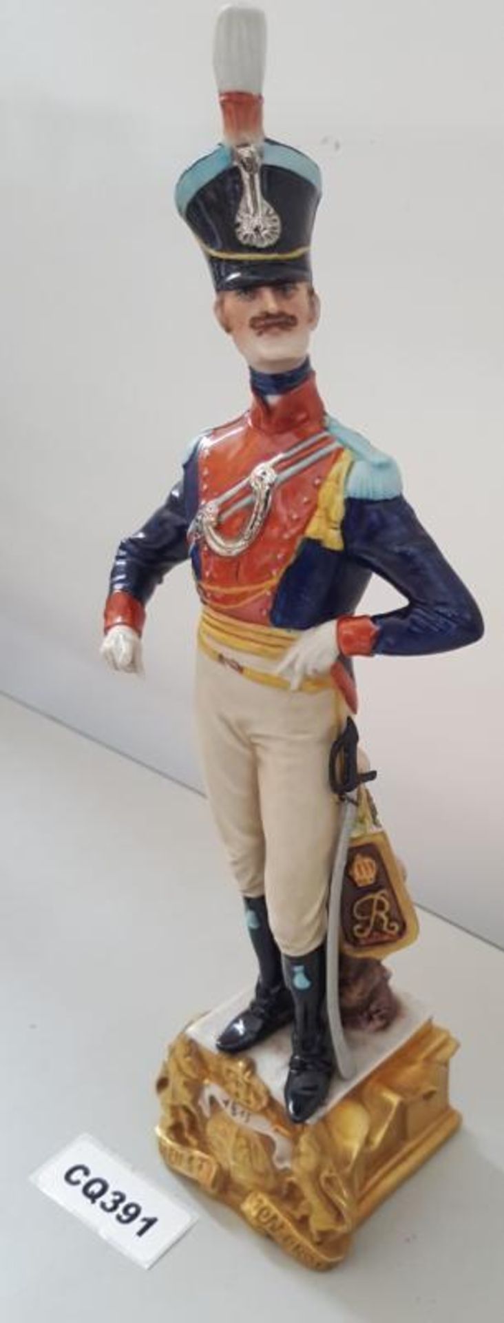 1 x Rare Italian Capodimonte Porcelain Bruno Merli Soldiers Figurines 1815 - Ref CQ391 E - Image 4 of 5