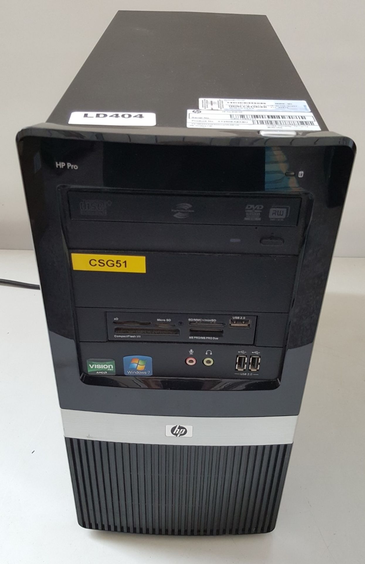 1 x HP Pro 3125 MT Athlon X3 440 Processor 3GHz 3GB RAM Desktop PC - Ref LD404 - Image 7 of 10