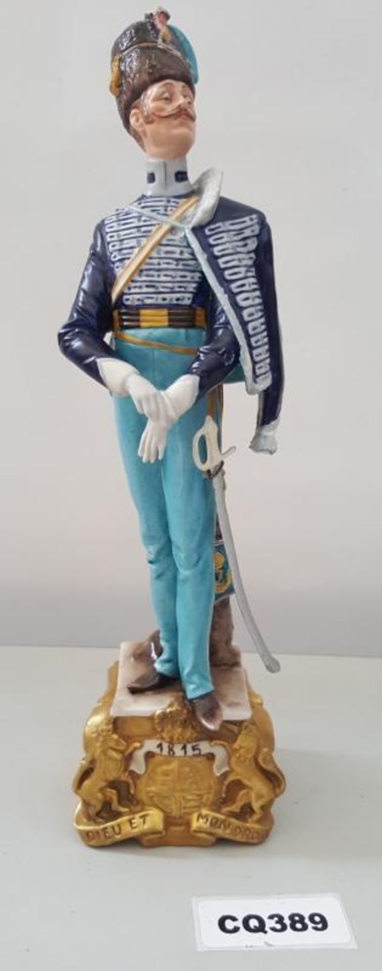1 x Rare Italian Capodimonte Porcelain Bruno Merli Soldiers Figurines 1815
