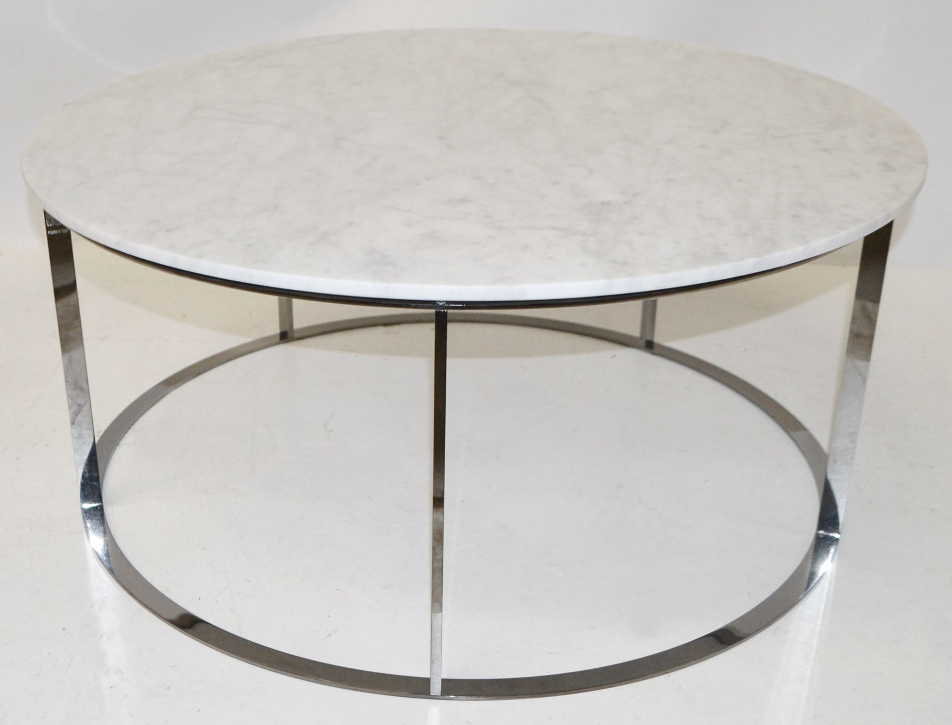 1 x B&B Italia 'MERA' White Marble Topped Designer Table (MTR90) - Designed By Antonio Citterio - Image 4 of 14