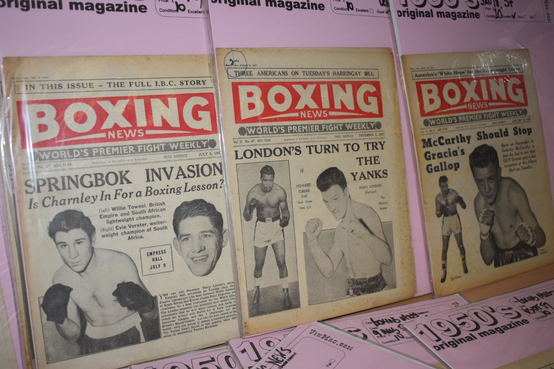 56 x Vintage Boxing News Magazines Dated 1955 to 1959 - Ref MB100/101/102 - Individually Packaged - Image 6 of 28