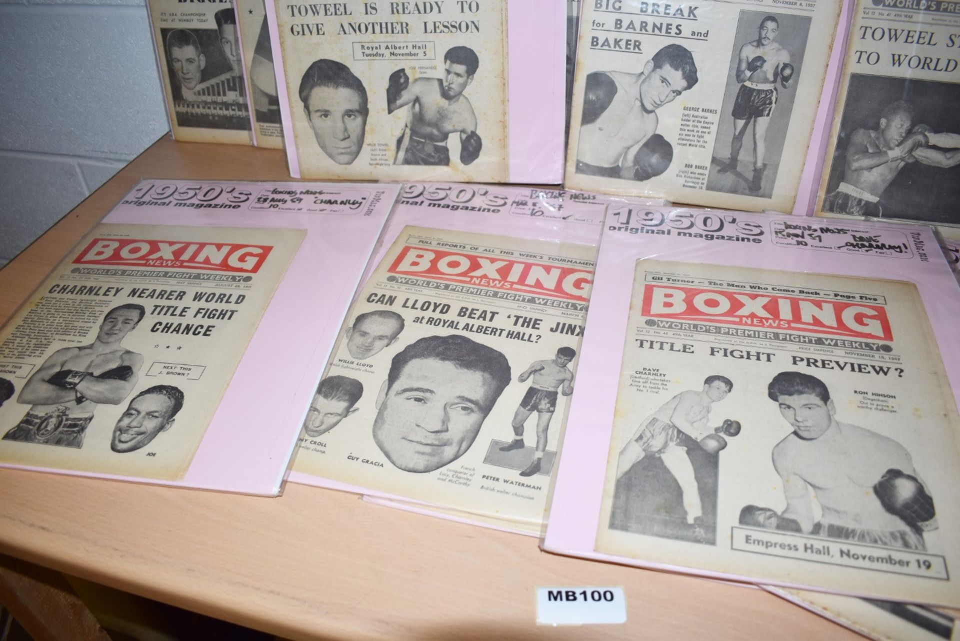 56 x Vintage Boxing News Magazines Dated 1955 to 1959 - Ref MB100/101/102 - Individually Packaged - Image 27 of 28