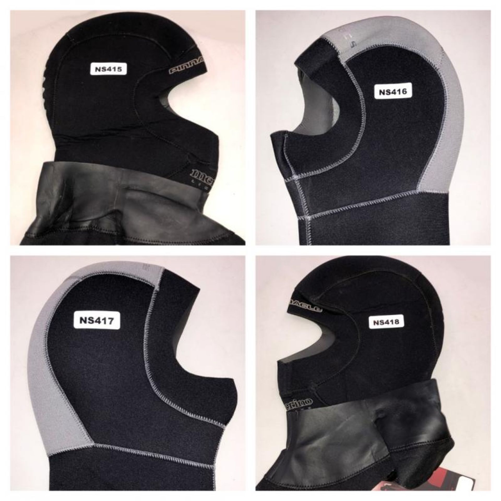 4 x Small New Diving Hoods - Ref: NS415, NS416, NS417, NS418 - CL349 - Location: Altrincham WA14