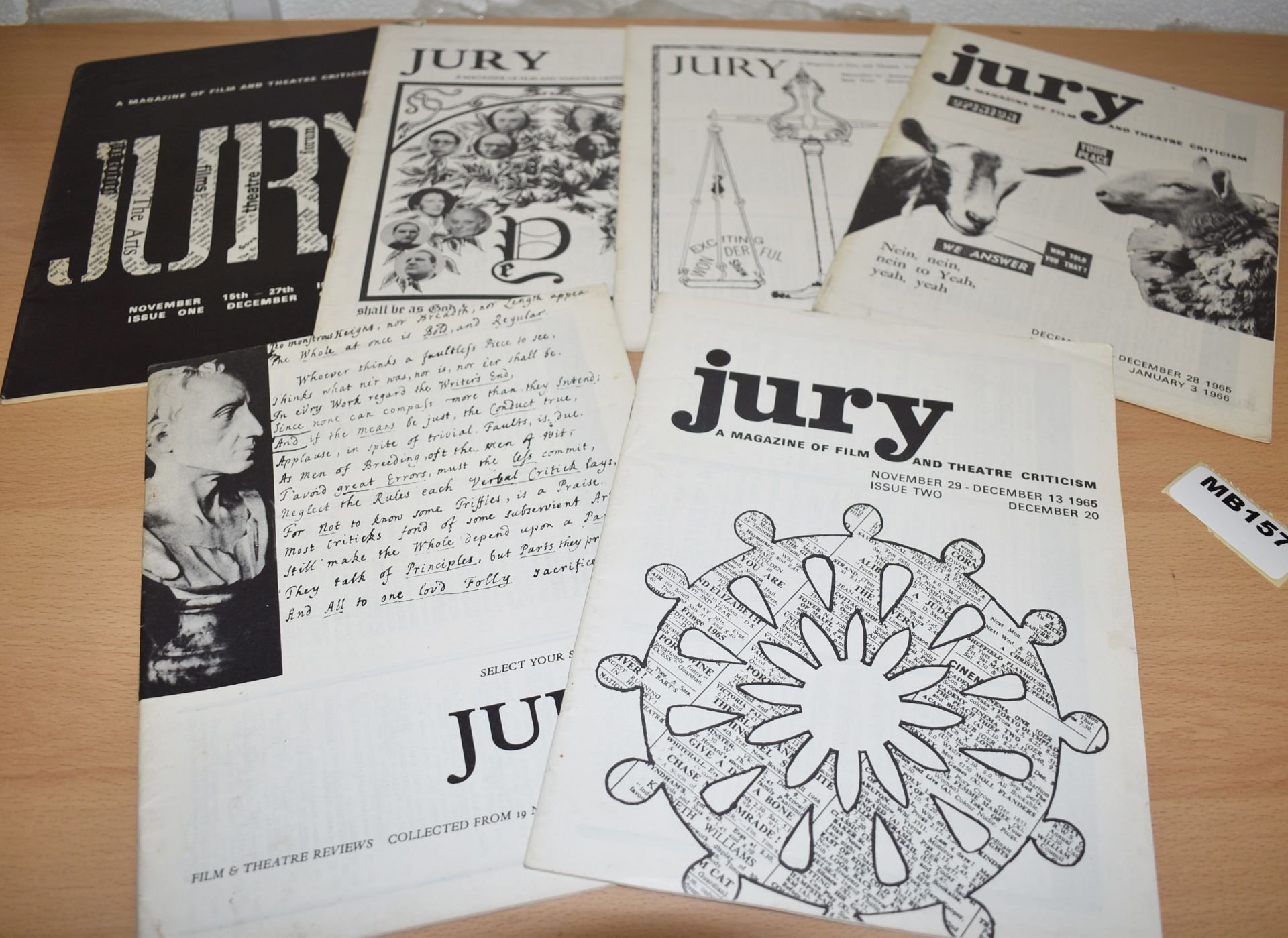 6 x Jury Film and Theatre Criticism Magainzes  Dated 1965 to 1966 - Ref MB157 - CL431 - Location: