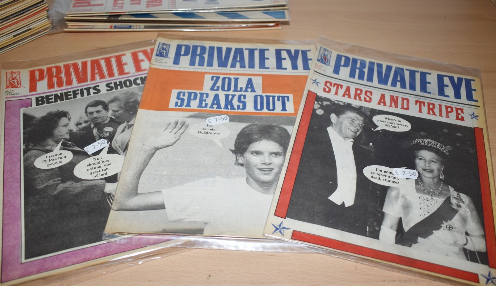 170 x Vintage Private Eye Magazines Dated 1980 to 1989 - Ref MB104 - CL431 - Mostly Packaged Ready - Image 5 of 10