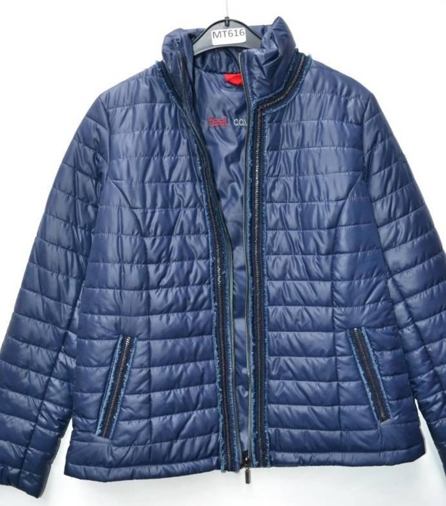 1 x Steilmann Feel C.o.v.e.r By Kirsten Womens Coat - Quilted Poly Down Filled Coat In Navy Blue, Wi - Image 7 of 7