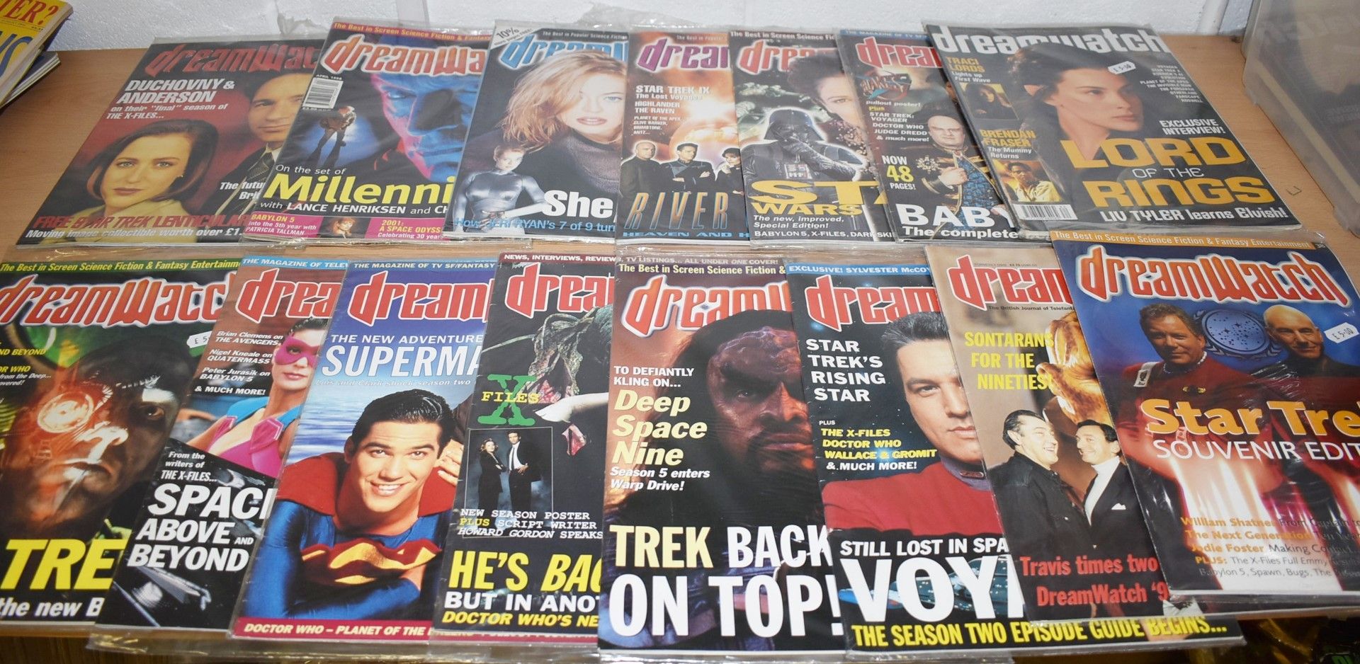 15 x Dreamwatch Science Fiction and Fantasy Film Magazines Dated From 1994 - Ref MB146 - CL431 -