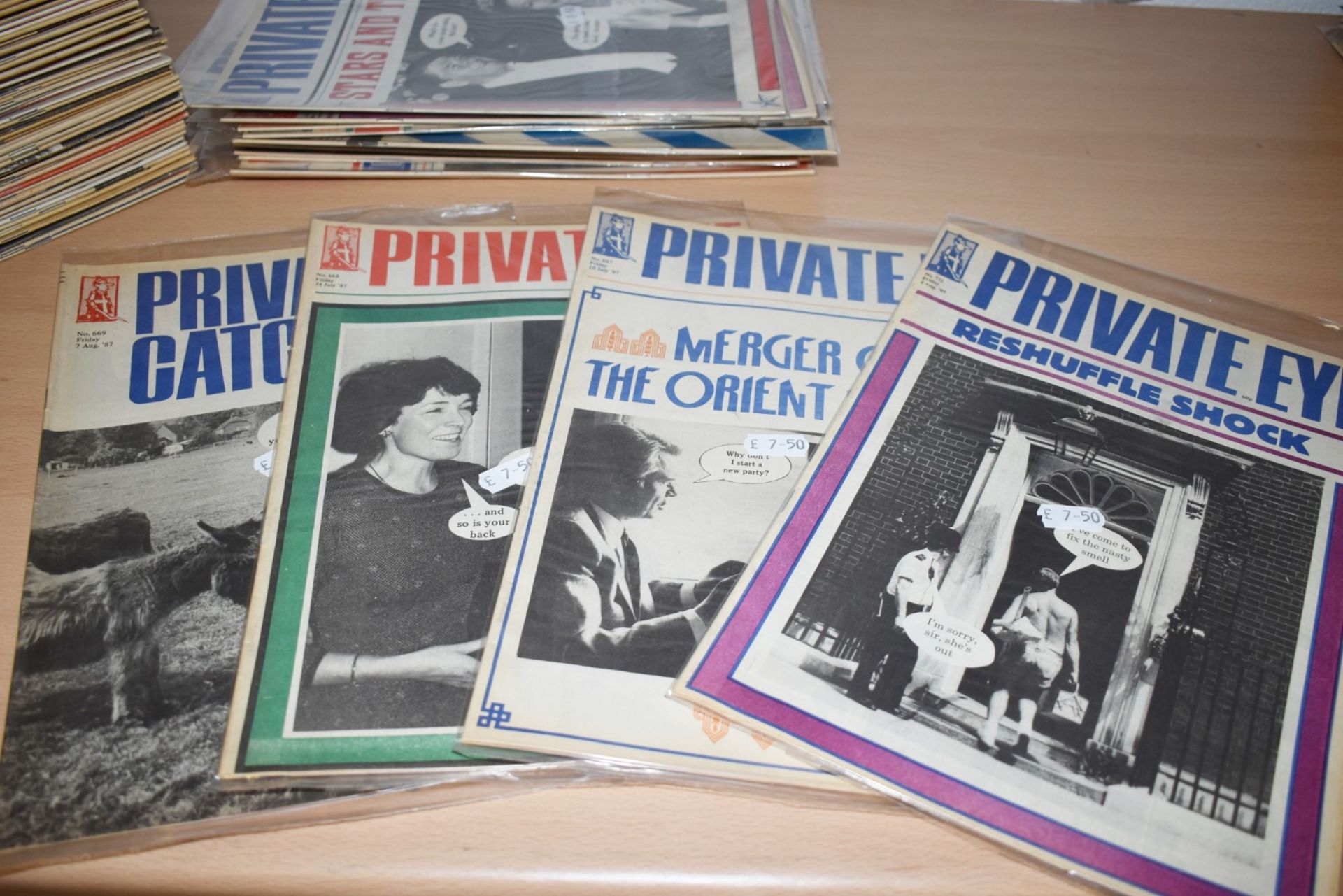 170 x Vintage Private Eye Magazines Dated 1980 to 1989 - Ref MB104 - CL431 - Mostly Packaged Ready - Image 3 of 10