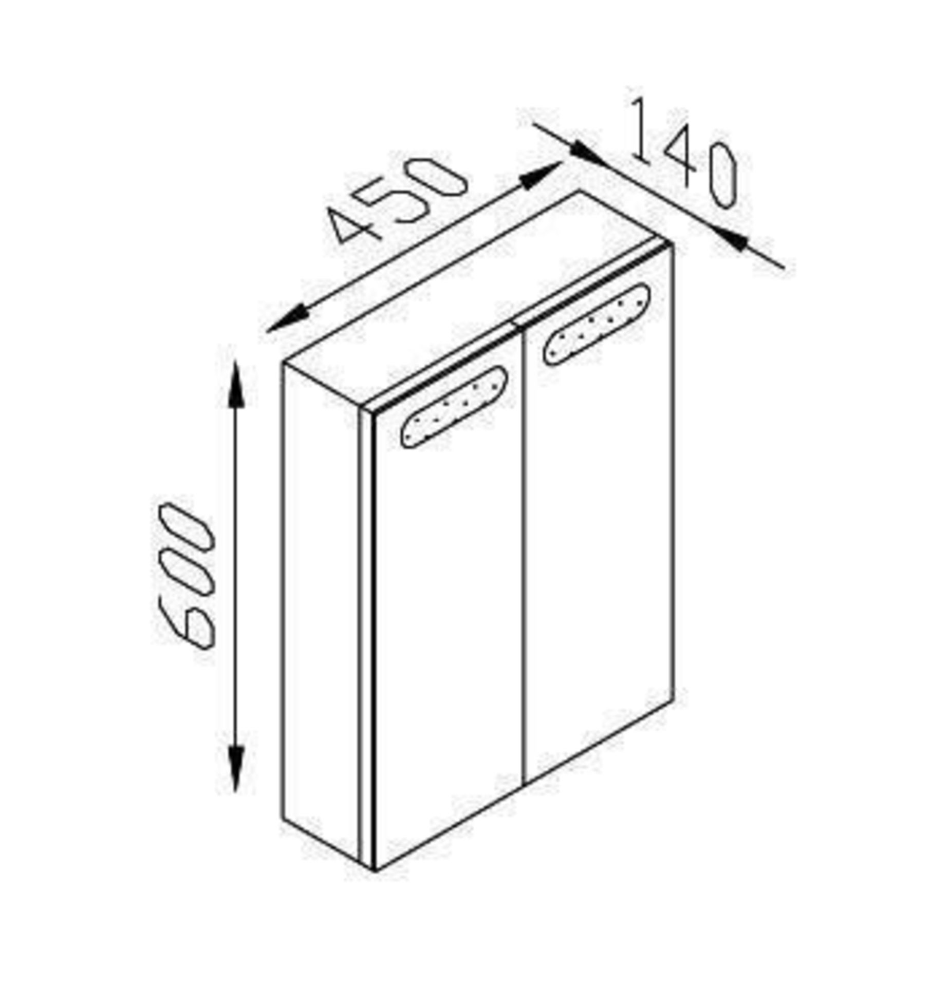 1 x Contemporary Bathroom Eden Mirror Cabinet 45 - A-Grade - Ref:AMC12-045 - CL170 - Location: Notti - Image 2 of 2