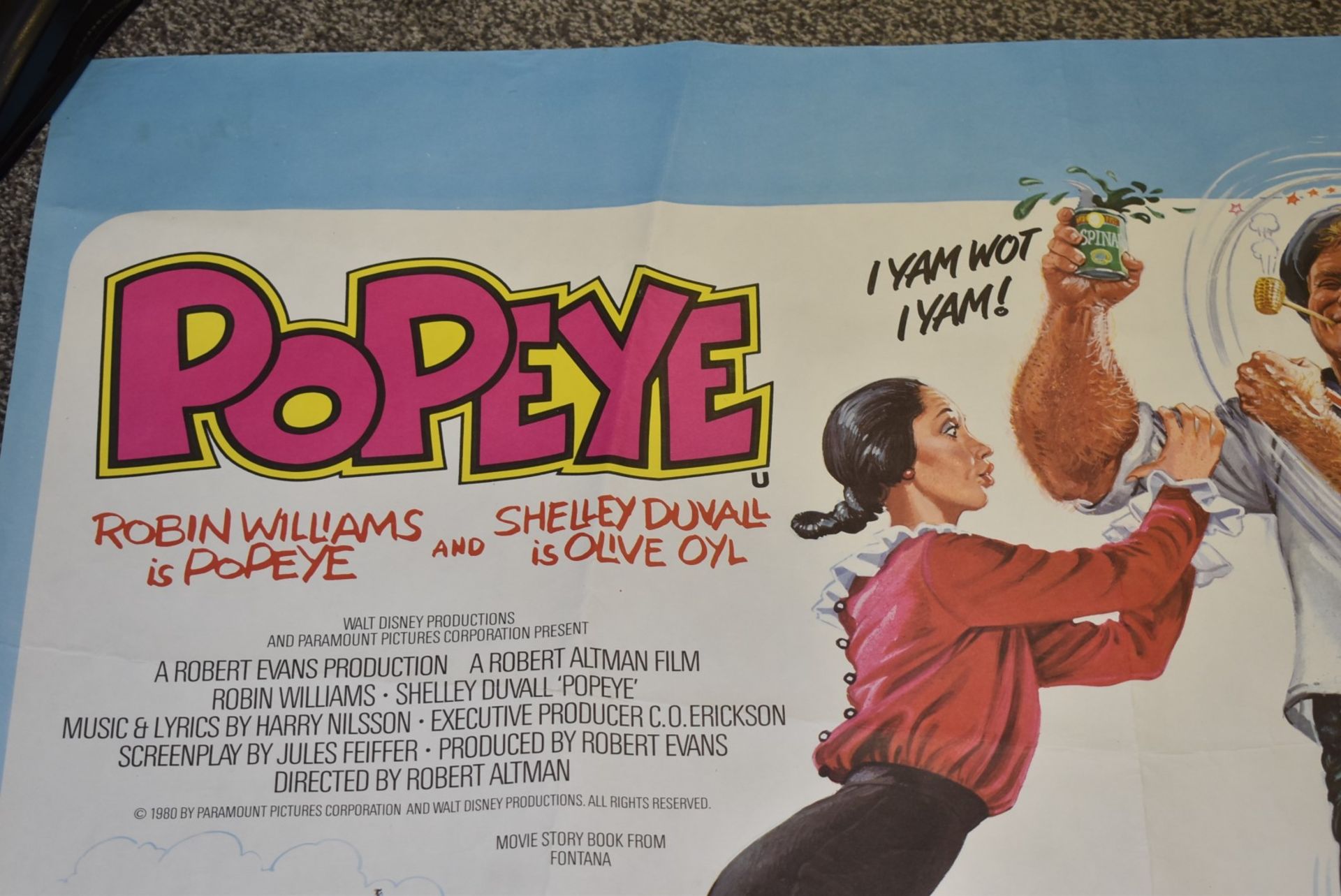 1 x Quad Movie Poster - POPEYE - Starring Robin Williams and Shelley Duvall - 1980 Film - Walt - Image 7 of 8