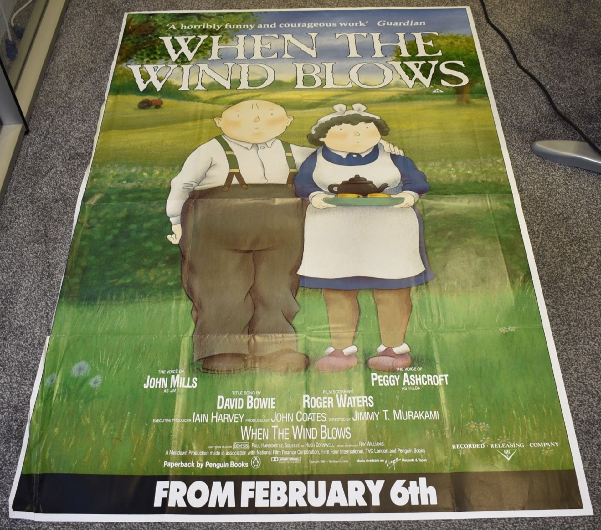 1 x Two Sheet Subway / Bus Stop Movie Poster - WHEN THE WIND BLOWS - Featuring John Mills and