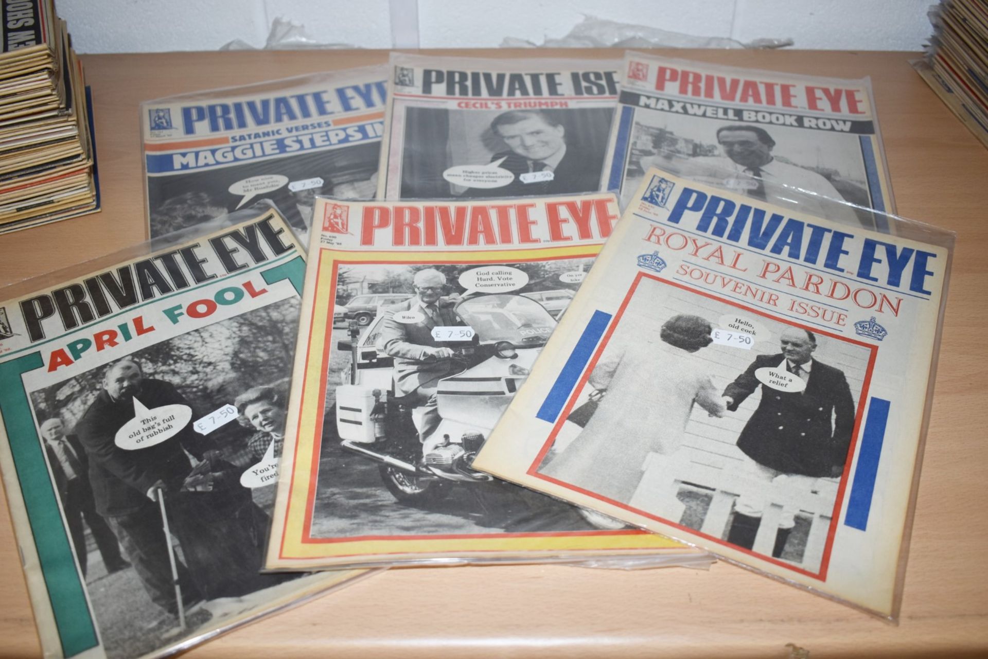 170 x Vintage Private Eye Magazines Dated 1980 to 1989 - Ref MB104 - CL431 - Mostly Packaged Ready - Image 8 of 10