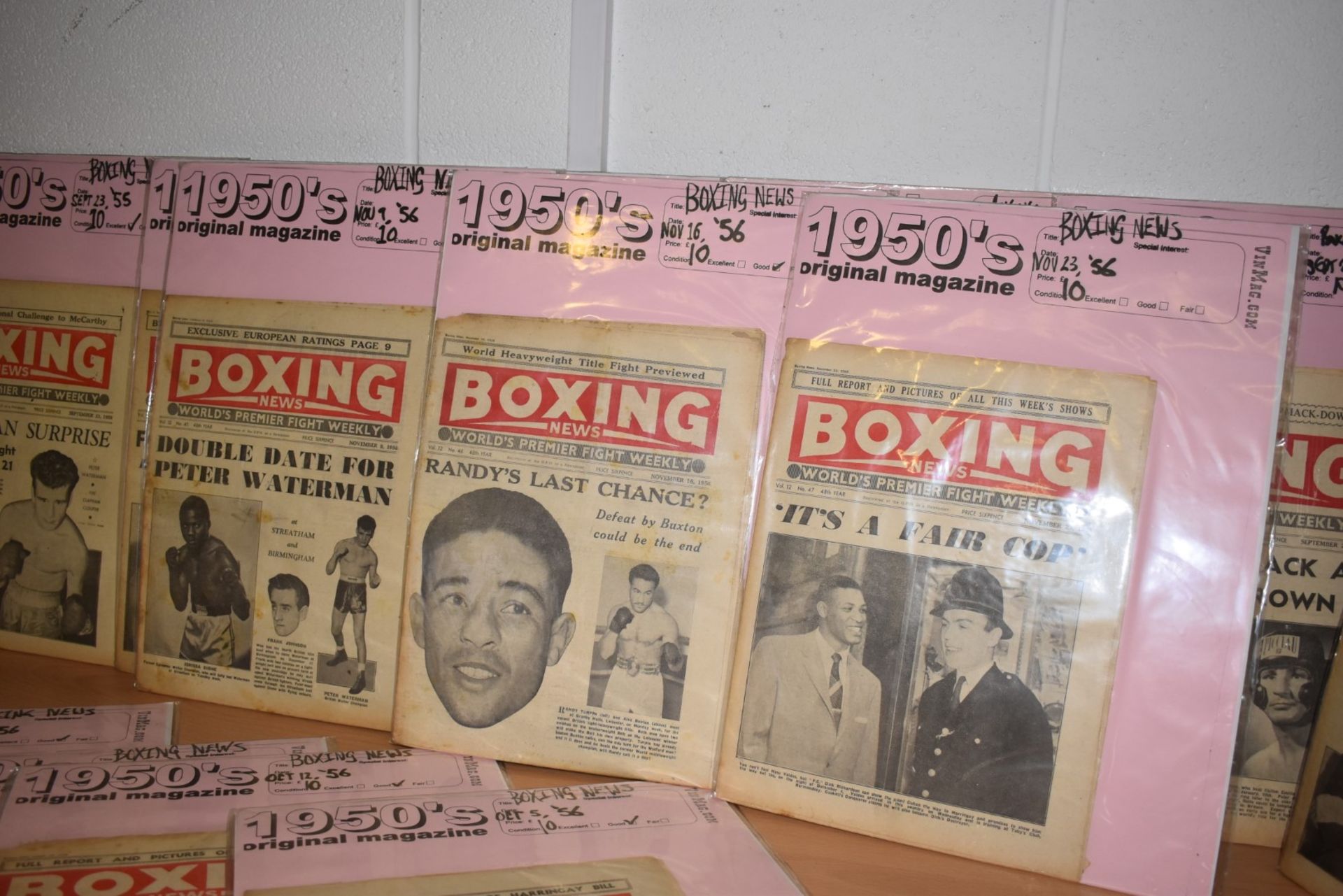 56 x Vintage Boxing News Magazines Dated 1955 to 1959 - Ref MB100/101/102 - Individually Packaged - Image 24 of 28