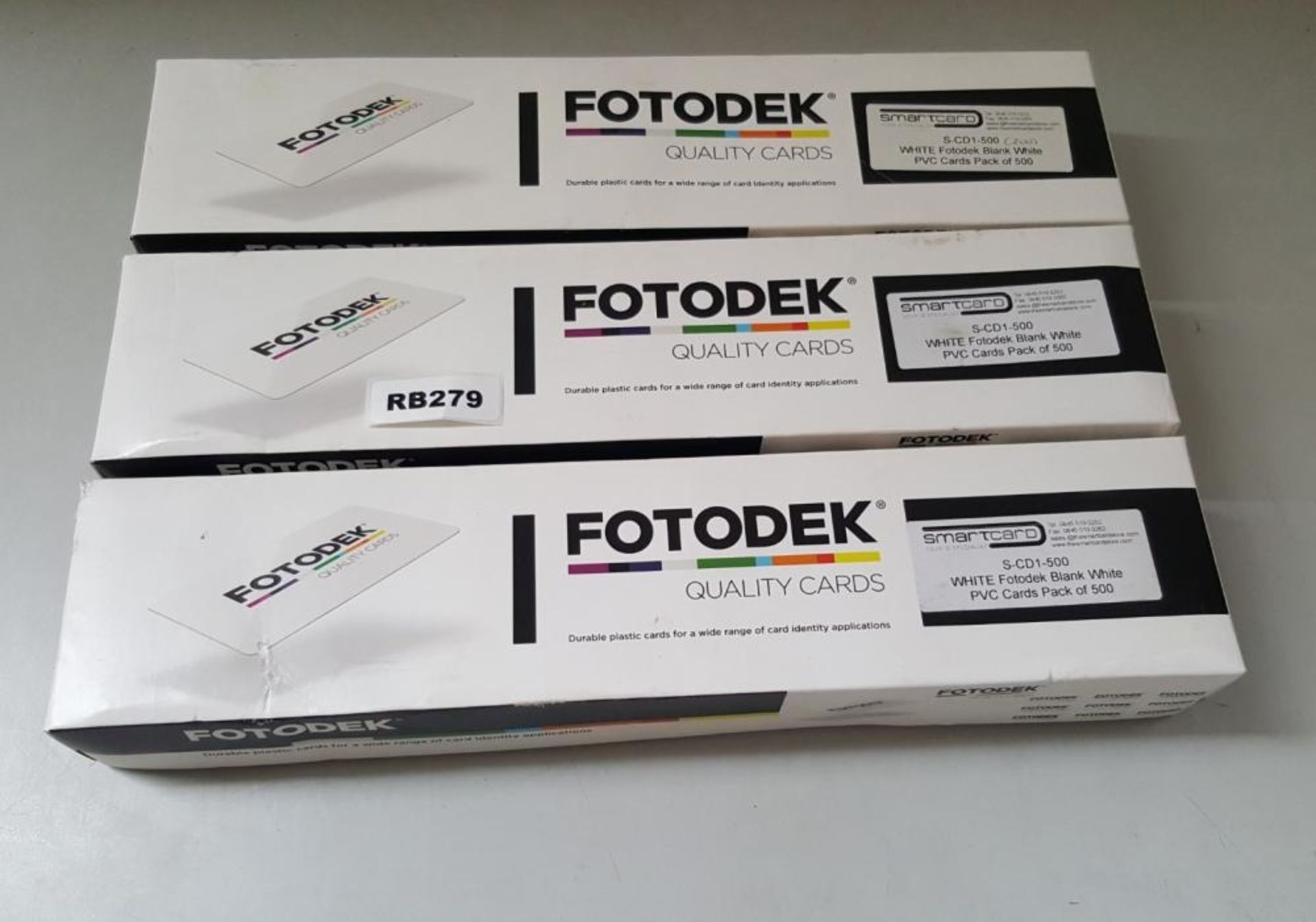 1200 x New FOTODEK Blank White Plastic Cards - Ref RB279 AA2 - CL394 - Location: Altrincham WA14<br