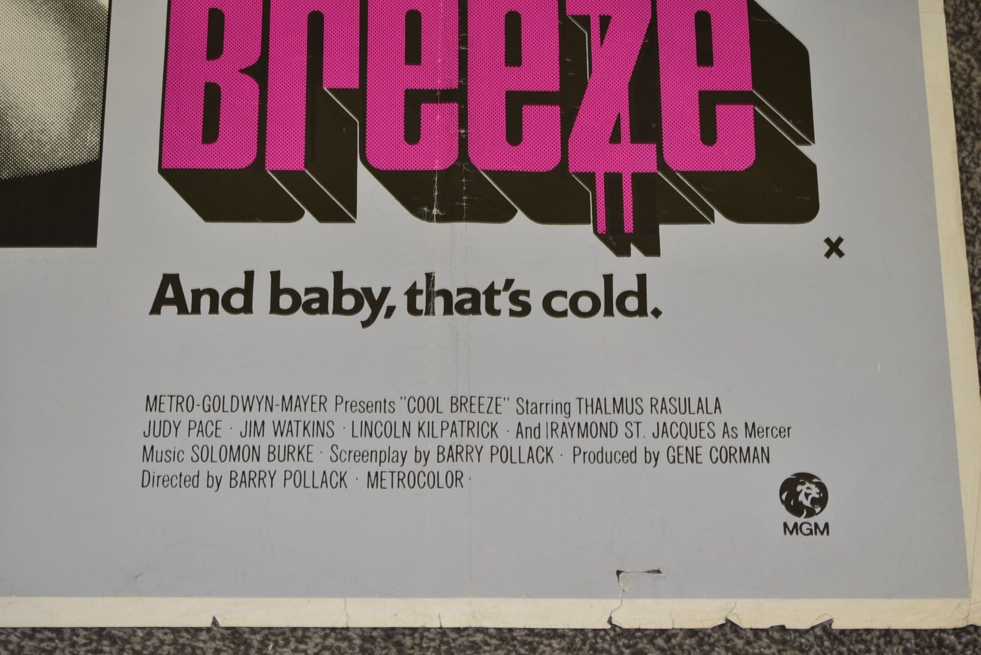 1 x Quad Movie Poster - COOL BREEZE - Starring Thalmus Rasulala, Judy Pace, Jim Watkins - 1972 - Image 2 of 6