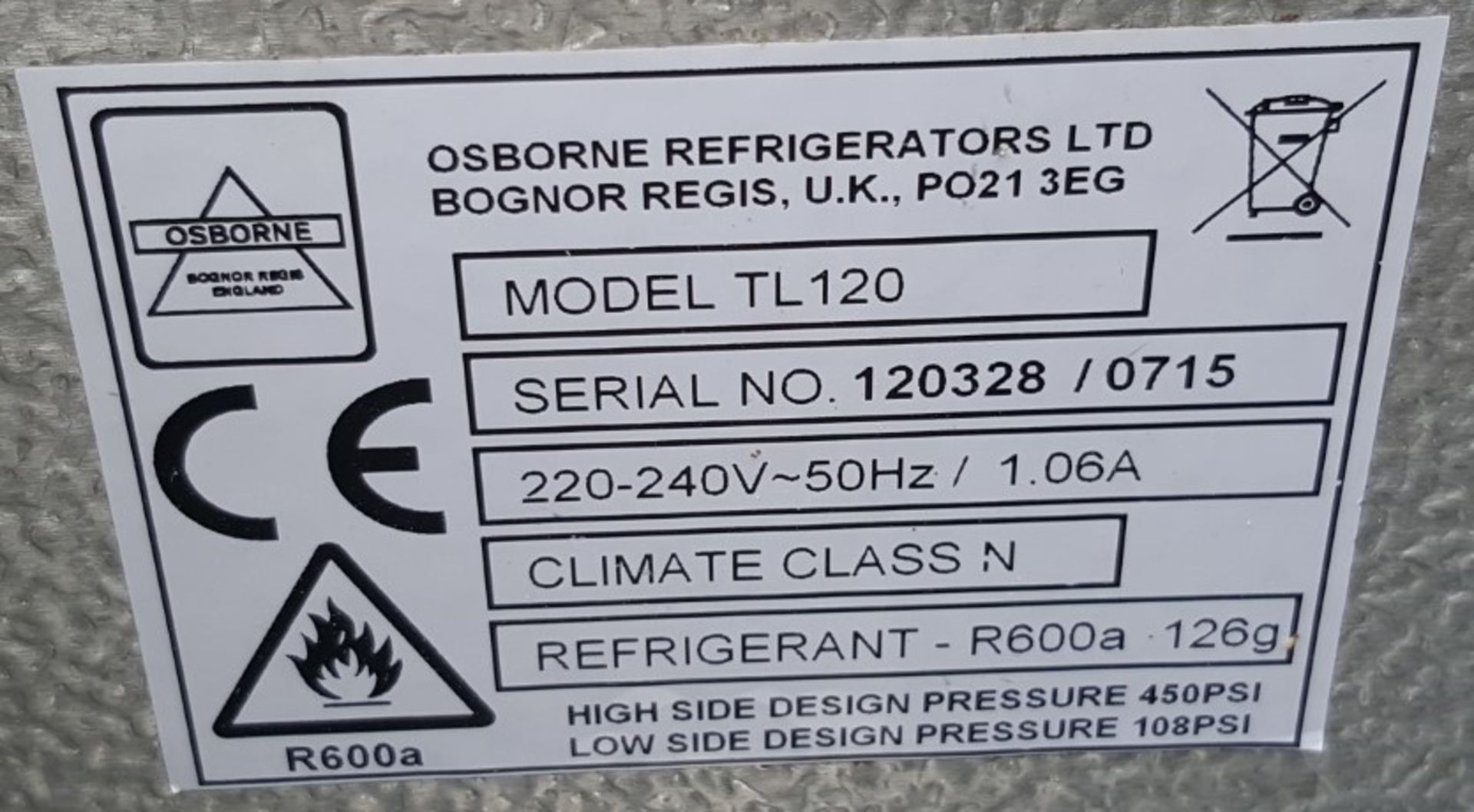 1 x Osborne TL120 Top Loading Bottle Cooler - Ref CBU20 - Image 9 of 9