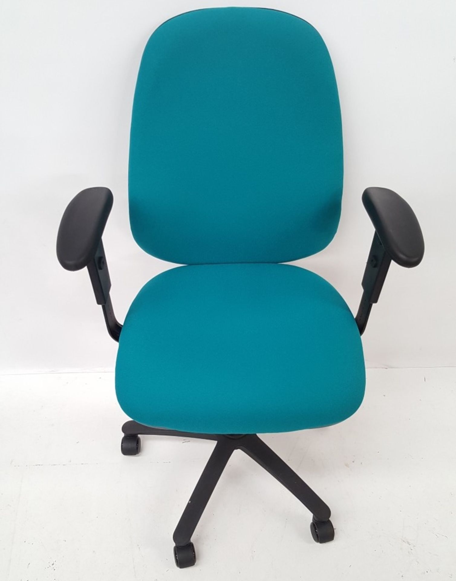 4 x Turquoise Blue Double Lever Office Chairs - Ref CBU44