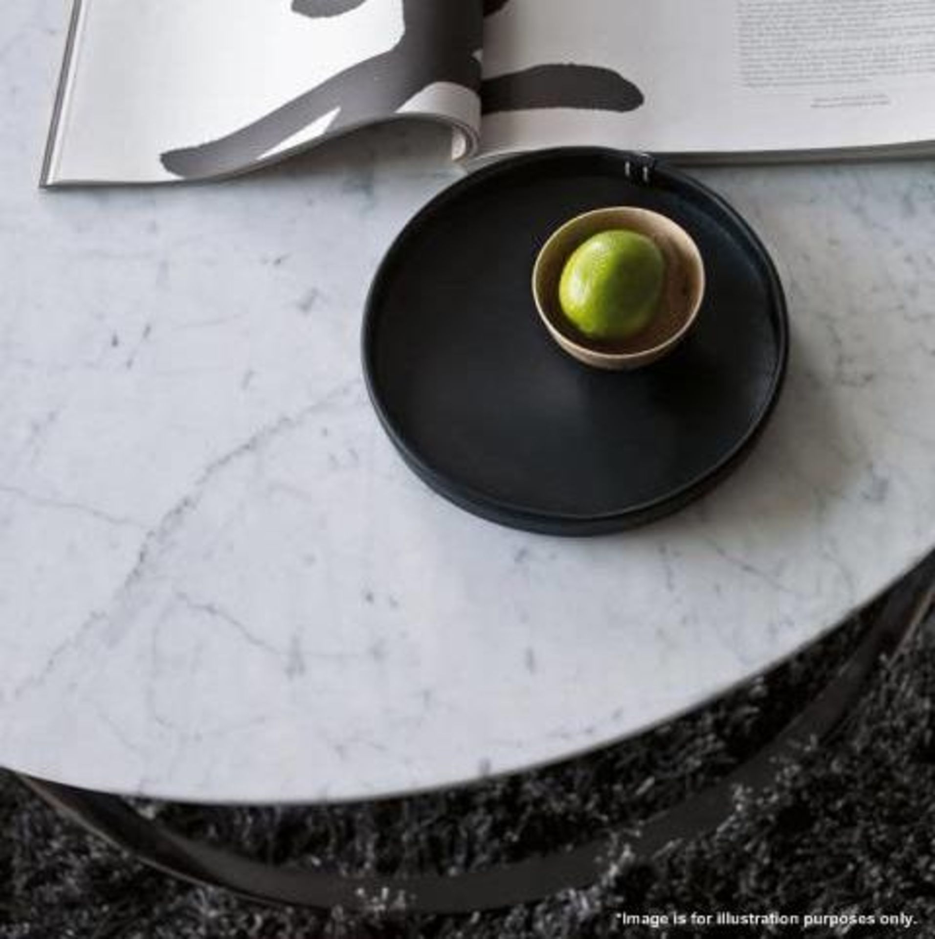 1 x B&B Italia 'MERA' White Marble Topped Designer Table (MTR90) - Designed By Antonio Citterio - Image 2 of 14