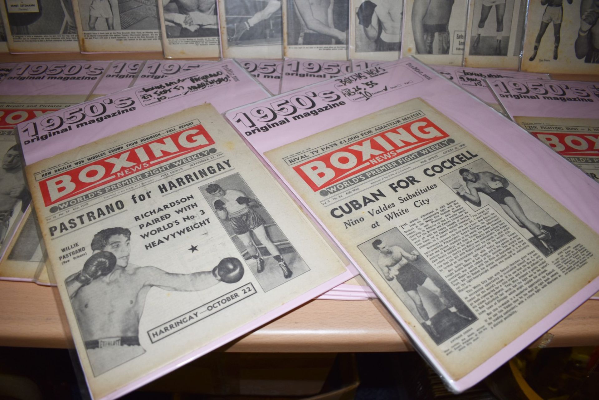 56 x Vintage Boxing News Magazines Dated 1955 to 1959 - Ref MB100/101/102 - Individually Packaged - Image 4 of 28