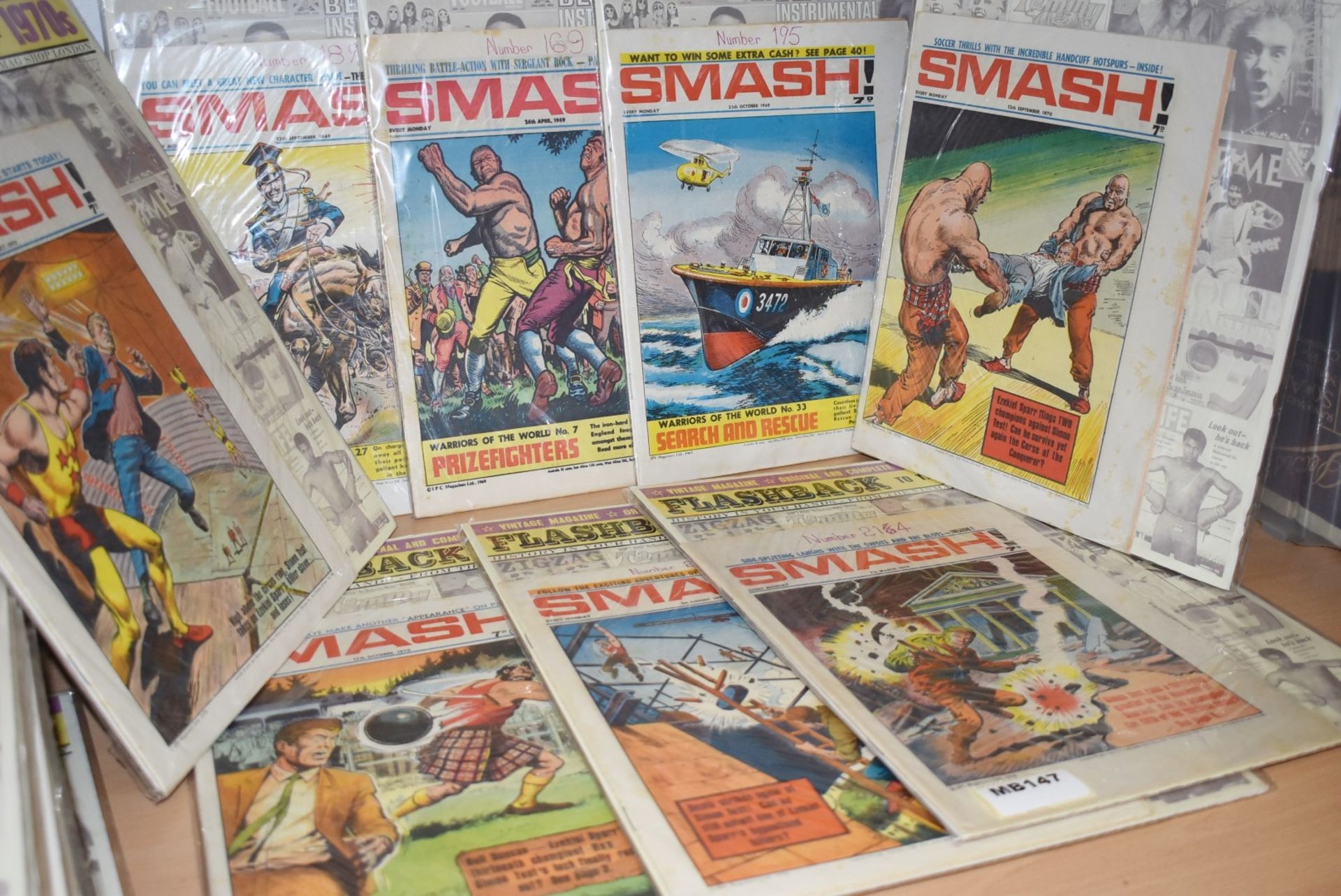 8 x Vintage SMASH Comic Books Dated 1969 to 1970 - Ref MB147 - CL431 - Individually Packaged in