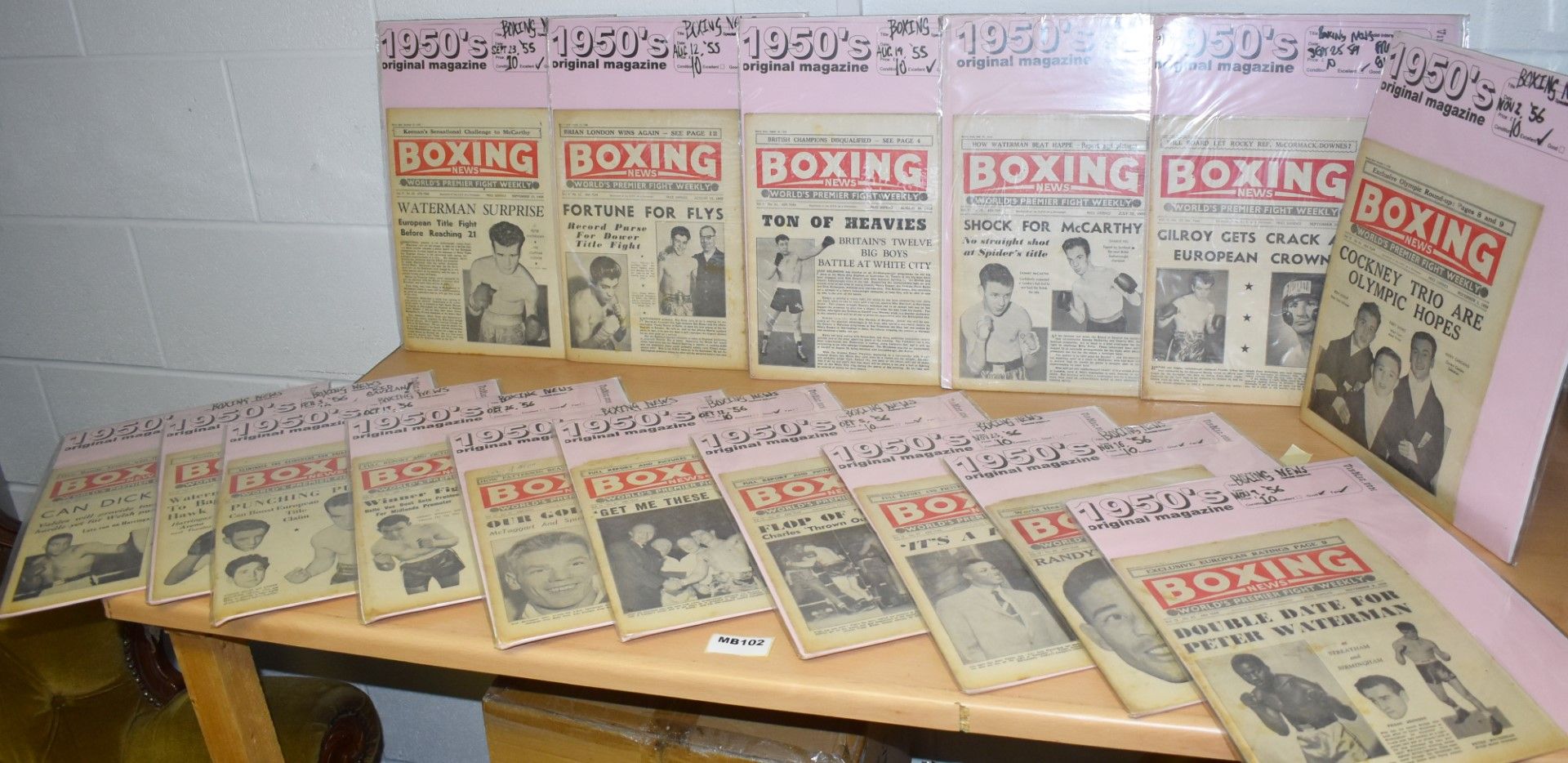 56 x Vintage Boxing News Magazines Dated 1955 to 1959 - Ref MB100/101/102 - Individually Packaged - Image 22 of 28