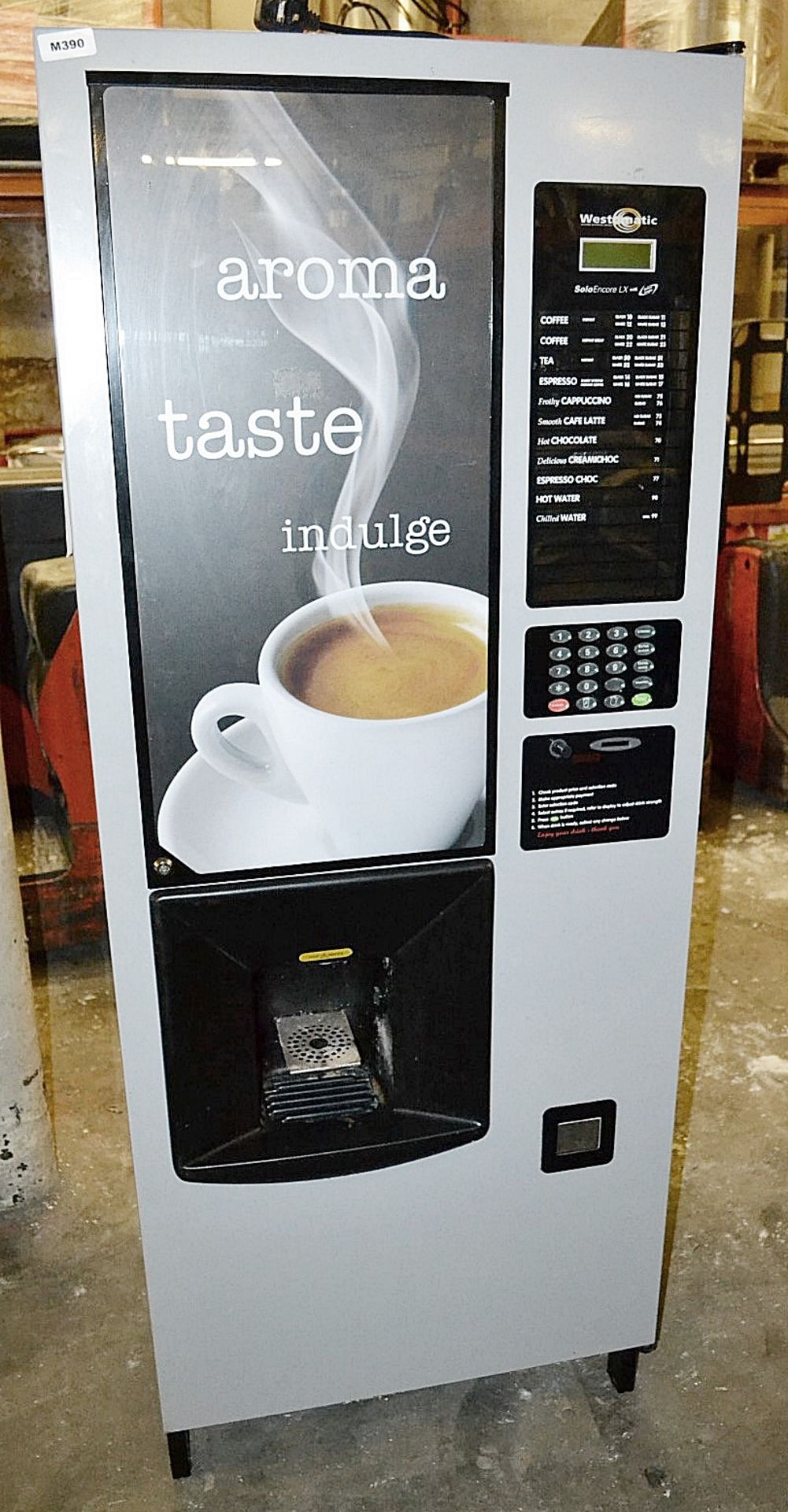 1 x Westomatic Solo Encore LX Hot Drink Vending Machine With Sim Logic - Ref: M390