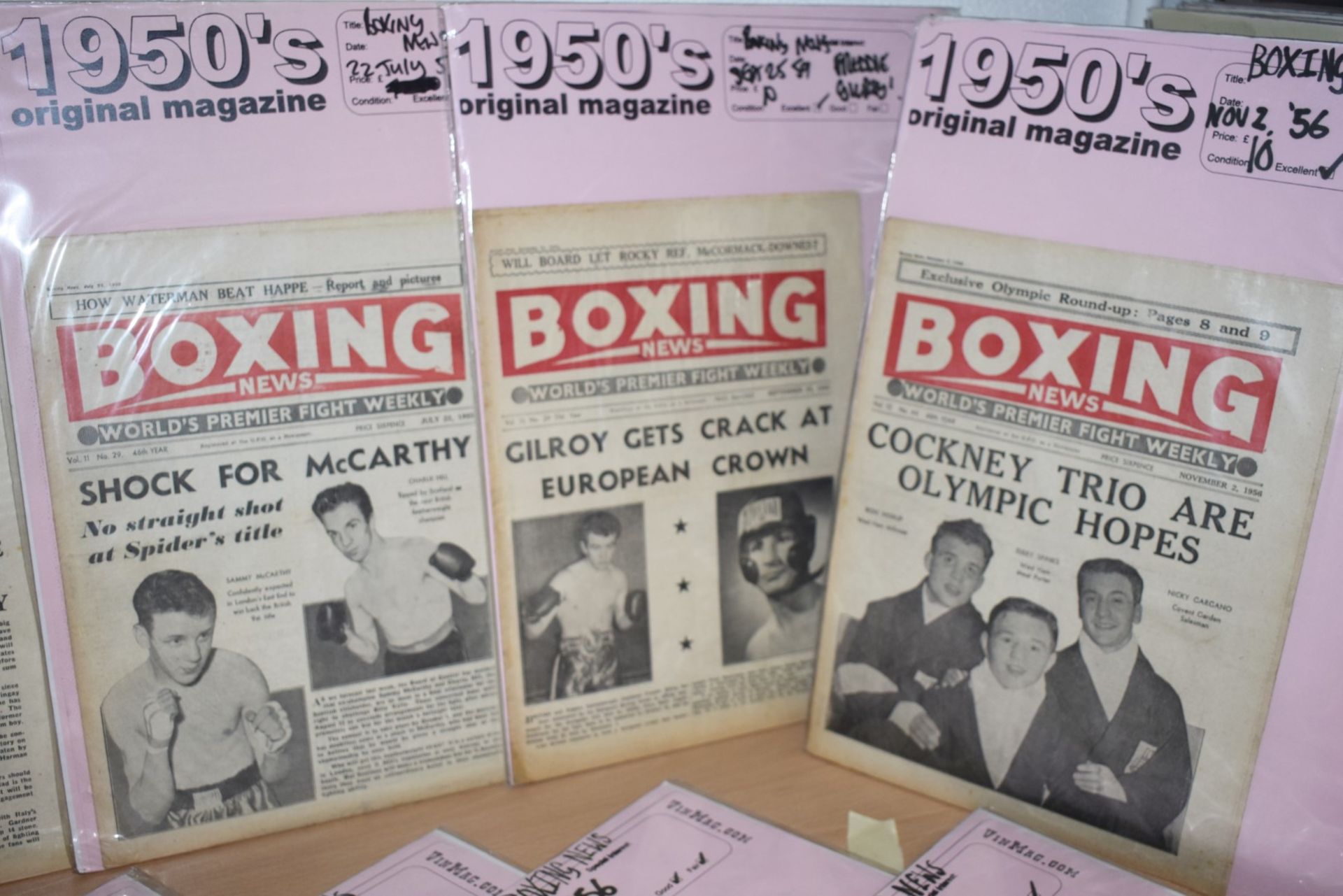 56 x Vintage Boxing News Magazines Dated 1955 to 1959 - Ref MB100/101/102 - Individually Packaged - Image 21 of 28