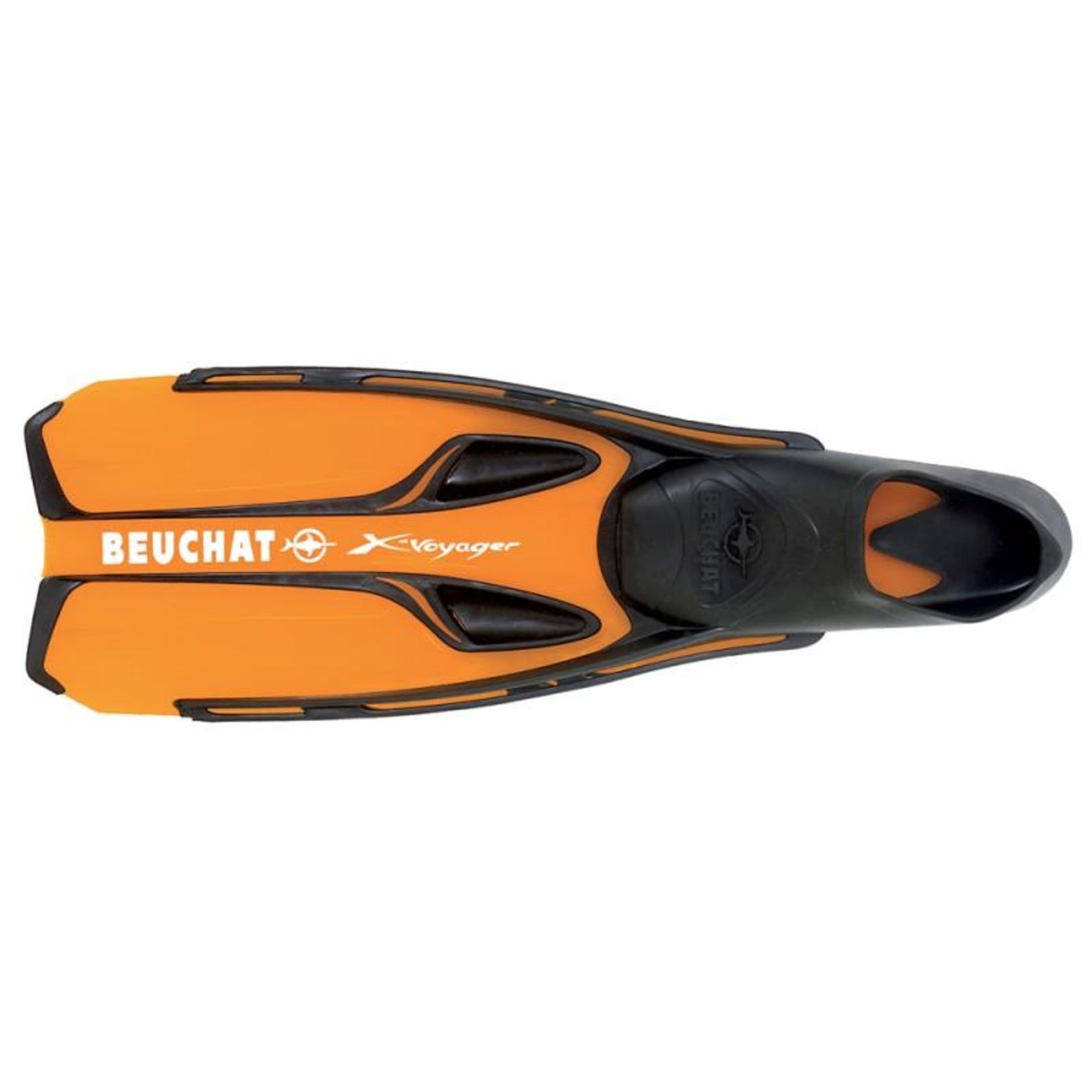 A Pair Of Beuchat X-Voyager Diving Fins In Orange - Ref: NC193, NC194 - CL349 - Location: Altrincham