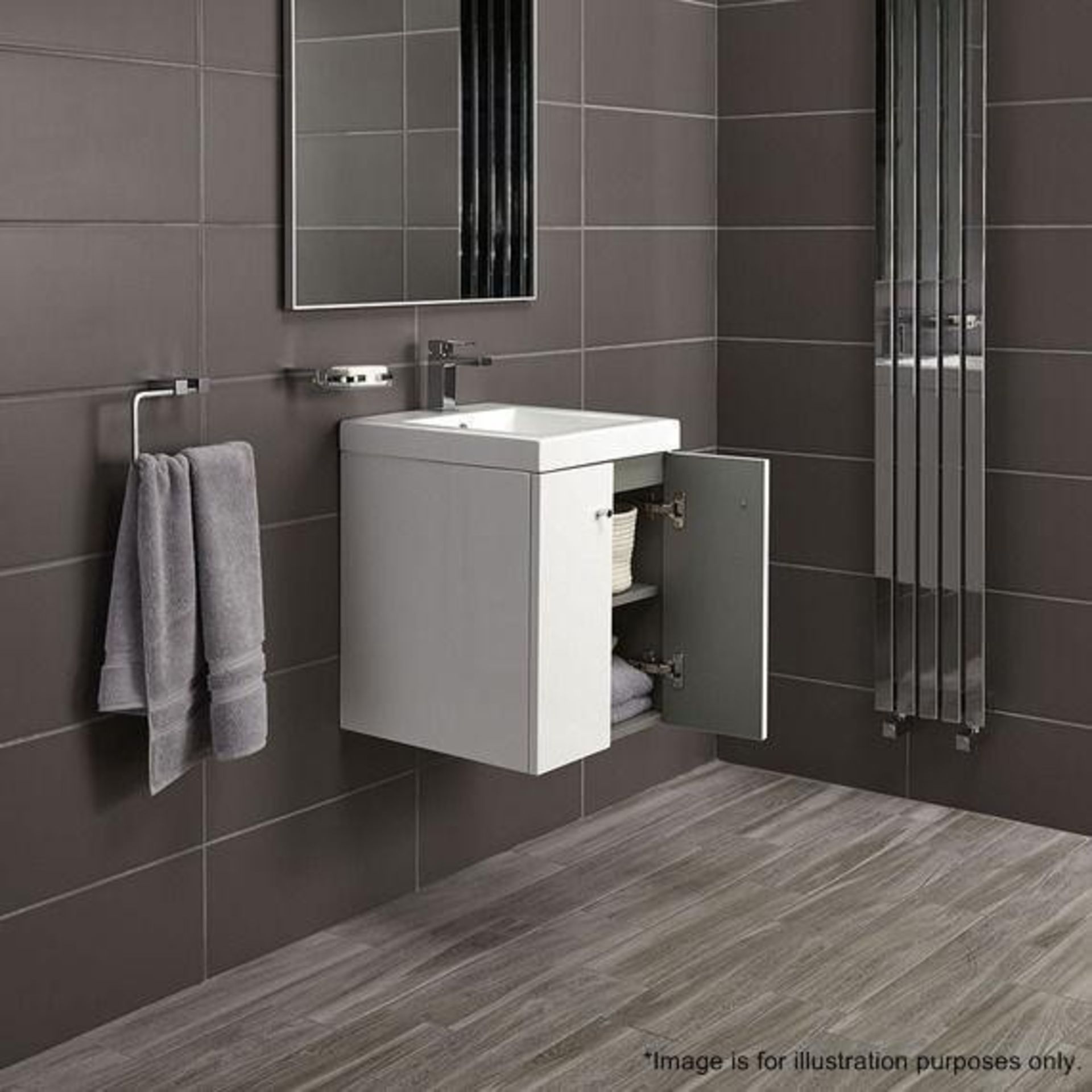 5 x Alpine Duo 400 Wall Hung Vanity Units In Gloss White - Brand New Boxed Stock - Dimensions: H49 x