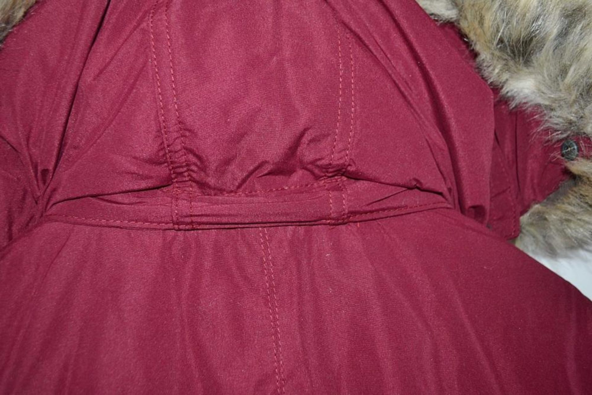 1 x Premium Branded Womens Winter Coat - Wind Proof & Water Resistant - Colour: Burgundy - UK Size 1 - Image 9 of 14