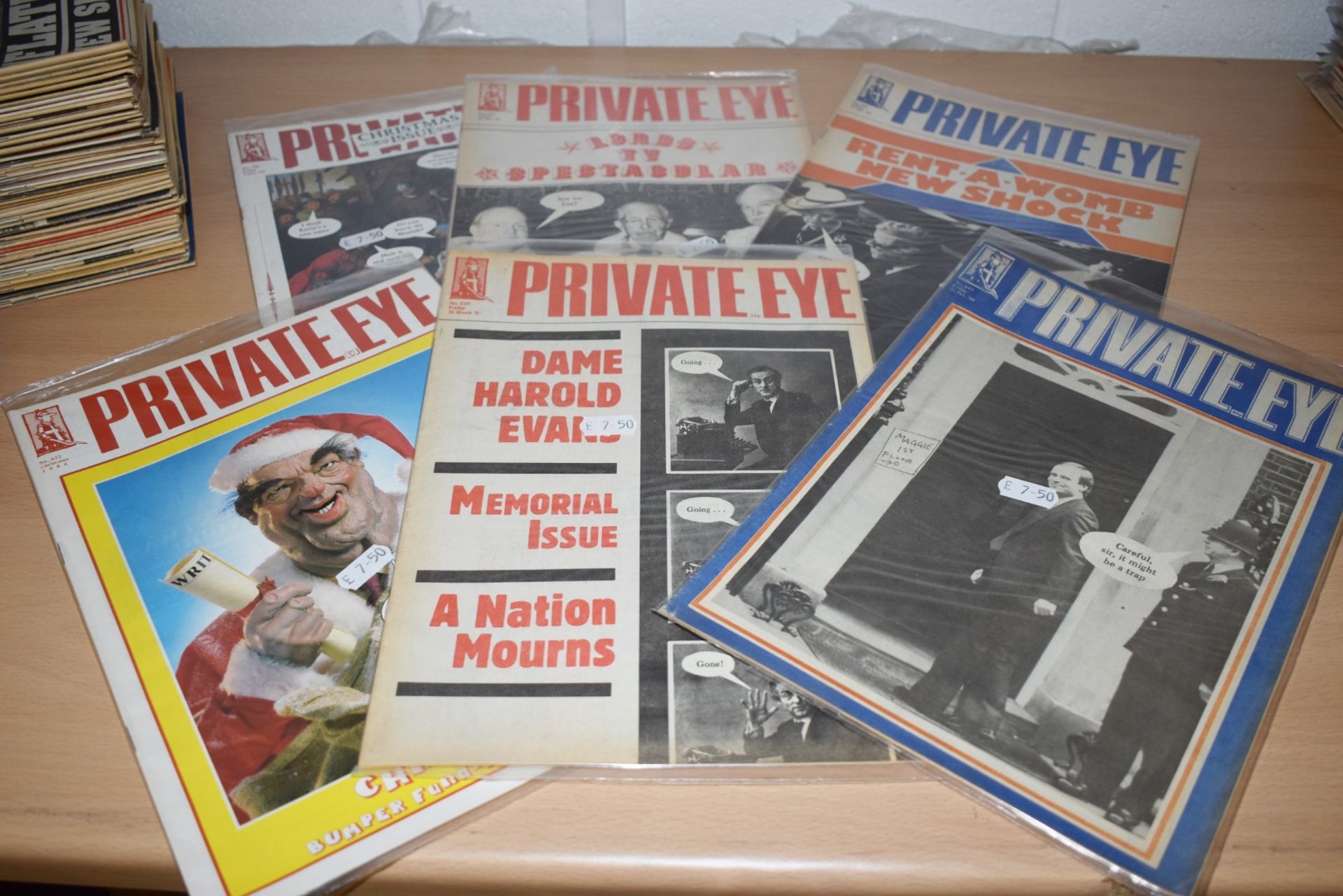 170 x Vintage Private Eye Magazines Dated 1980 to 1989 - Ref MB104 - CL431 - Mostly Packaged Ready - Image 4 of 10