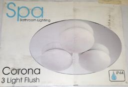 1 x FORUM Lighting SPA-PR-16838 Corona 3 Light IP44 Bathroom Flush Ceiling Light - RLP2