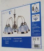 New In Box SEARCHLIGHT 9345-5 American Diner 5 Light Ceiling Light Antique Brass - CL323 - REF:CQ335