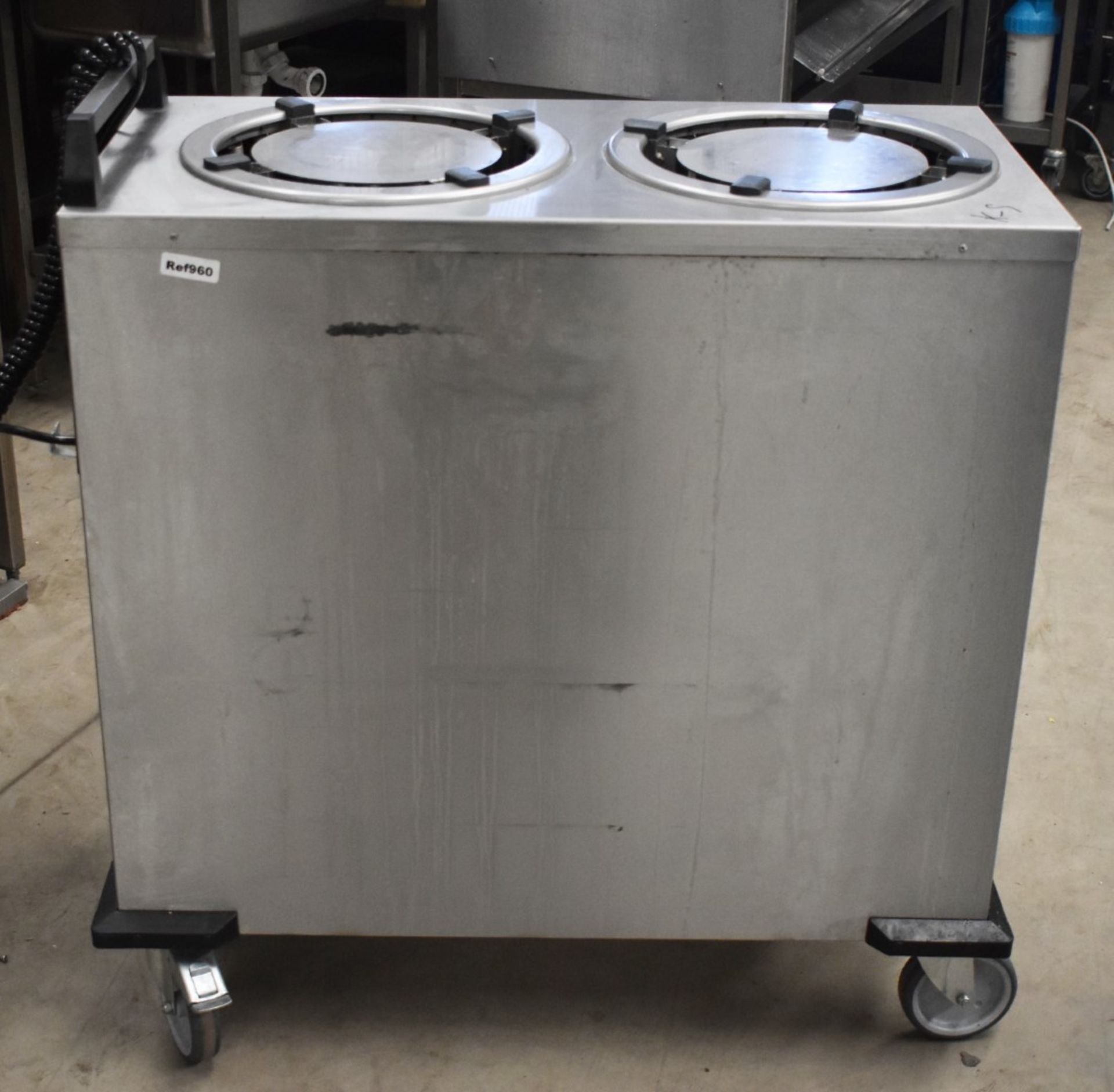 1 x Stainless Steel Twin Chamber Mobile Plate Warmer With Push Bar - Model THN-MS 280 - 280 Plate - Image 2 of 7