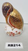 1 x Collectible Royal Crown Derby Kingfisher Bird China Paperweight - Ref RB214 I