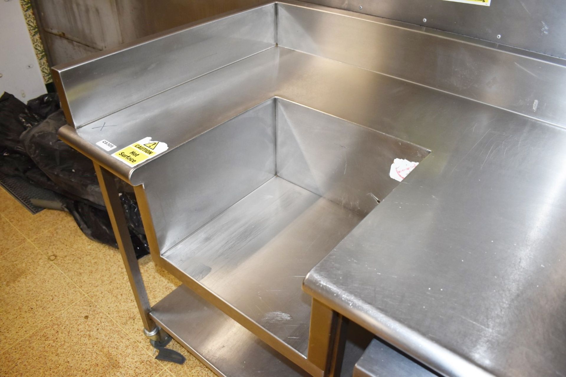 1 x Commercial Kitchen Prep Bench on Castors - Large 13ft Size - Features Upstand Splashback and - Bild 12 aus 12