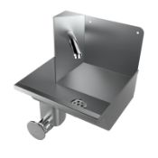 1 x Knee Operated Commercial Hand Wash Sink Basin by Syspal - Stainless Steel Construction With Knee