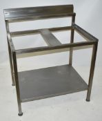 1 x Stainless Steel Countertop Appliance Stand With Undershelf and Upstand - Suitable For