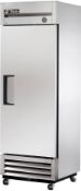 1 x True T-19E Upright Single Solid Door Fridge - Stainless Steel and Aluminium Finish - 230v - H200