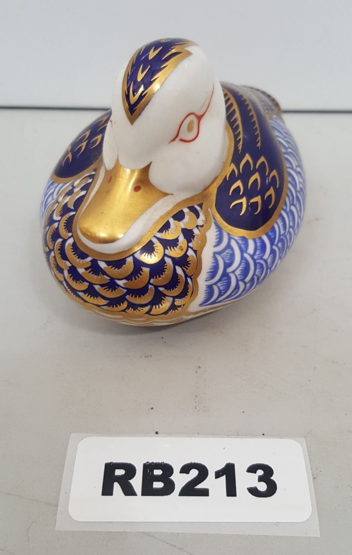1 x Collectible Royal Crown Derby Duck China Paperweight - Ref RB213 I - Image 4 of 5