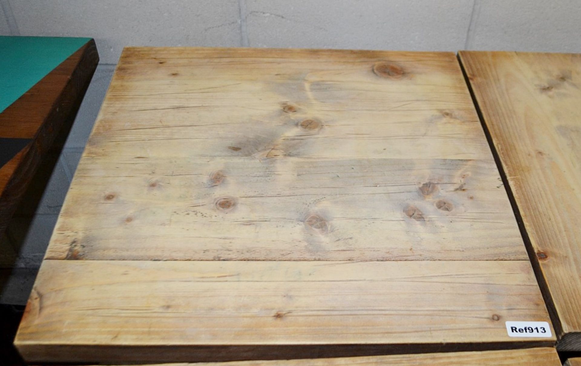 5 x Assorted Rustic Wood Topped Bisto Tables - Recently Removed From A Mexican Themed Bar & Grill - Bild 3 aus 7