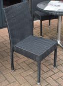 10 x Charcoal Grey GARDEN CHAIRS With Stackable Ratten Design - CL426 - Location: Altrincham WA14