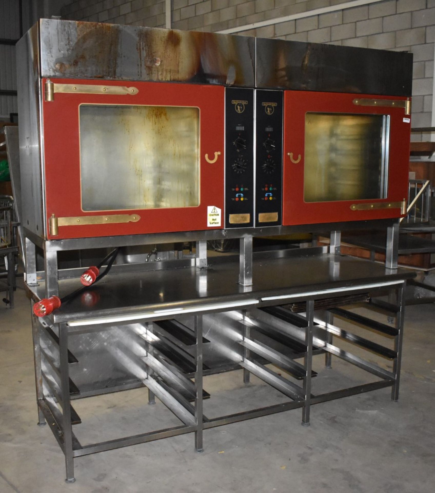 1 x Tom Chandley Double C5 60X40 Pie Oven With Stainless Steel Baking Tray Prep Bench - CL455 - - Image 6 of 18