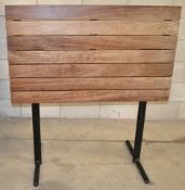 4 x Flip Top Rectangular Wooden Bistro Tables - Dimensions: 120 x 70 x H95.5cm