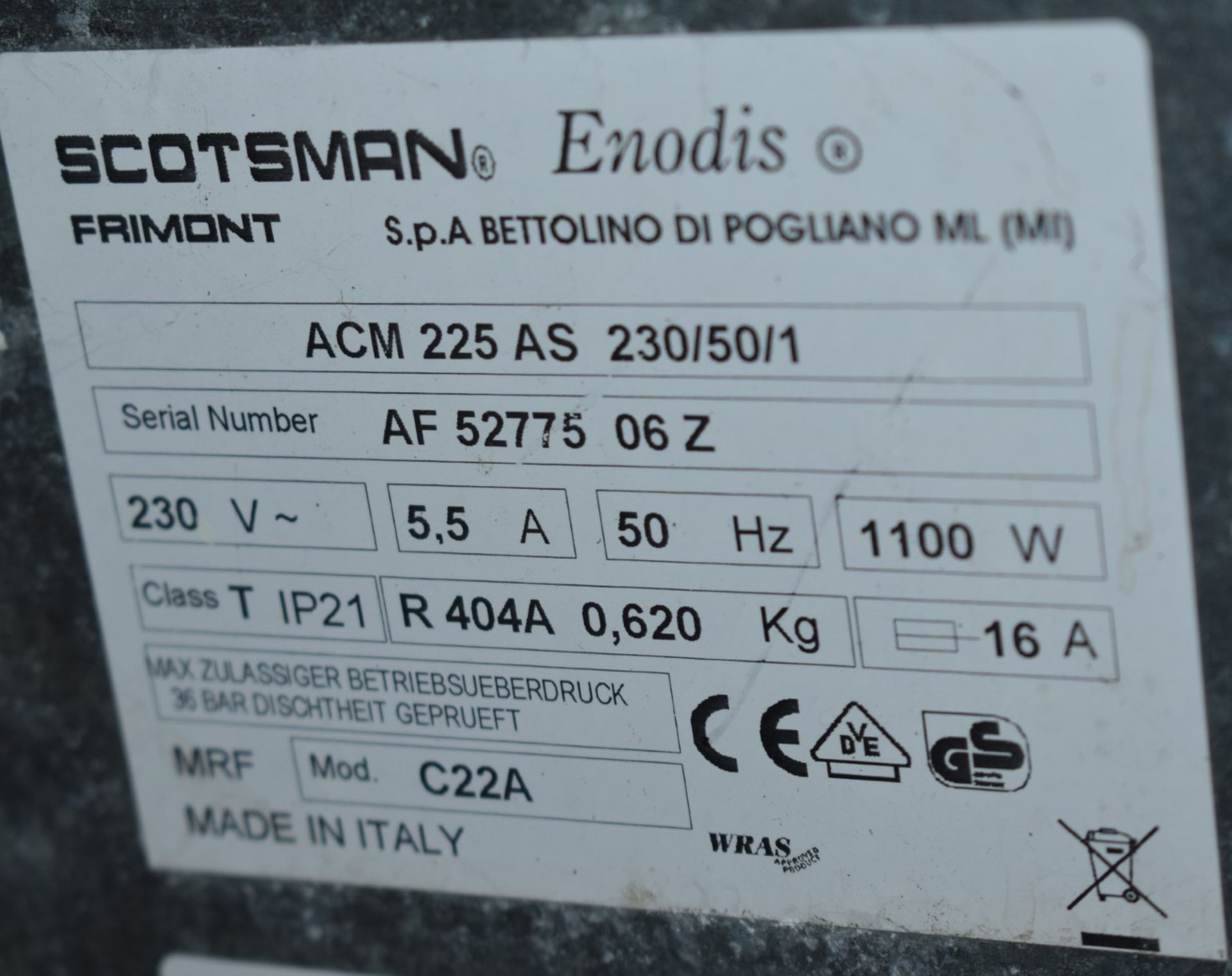 1 x Scotsman Enodis ACM 225 AS Ice Maker - H112 x W107 x D63 cms - CL459 - Ref 256 - Location: - Image 5 of 5