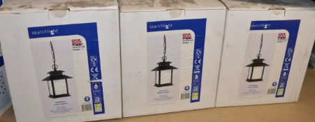 3 x Searchlight 4415-1BK Aluminium Porch Lanterns - Black Finish With Frosted Glass - Brand New