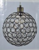 1 x Bellis II Ceiling Pendant Antique Brass With Clear Acrylic Buttons - Product Code 4145AB - New