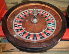 1 x JOHN HUXLEY OF LONDON 'Saturn' 32" Casino Roulette Wheel - Dimensions: Height 34, Diameter 81cm