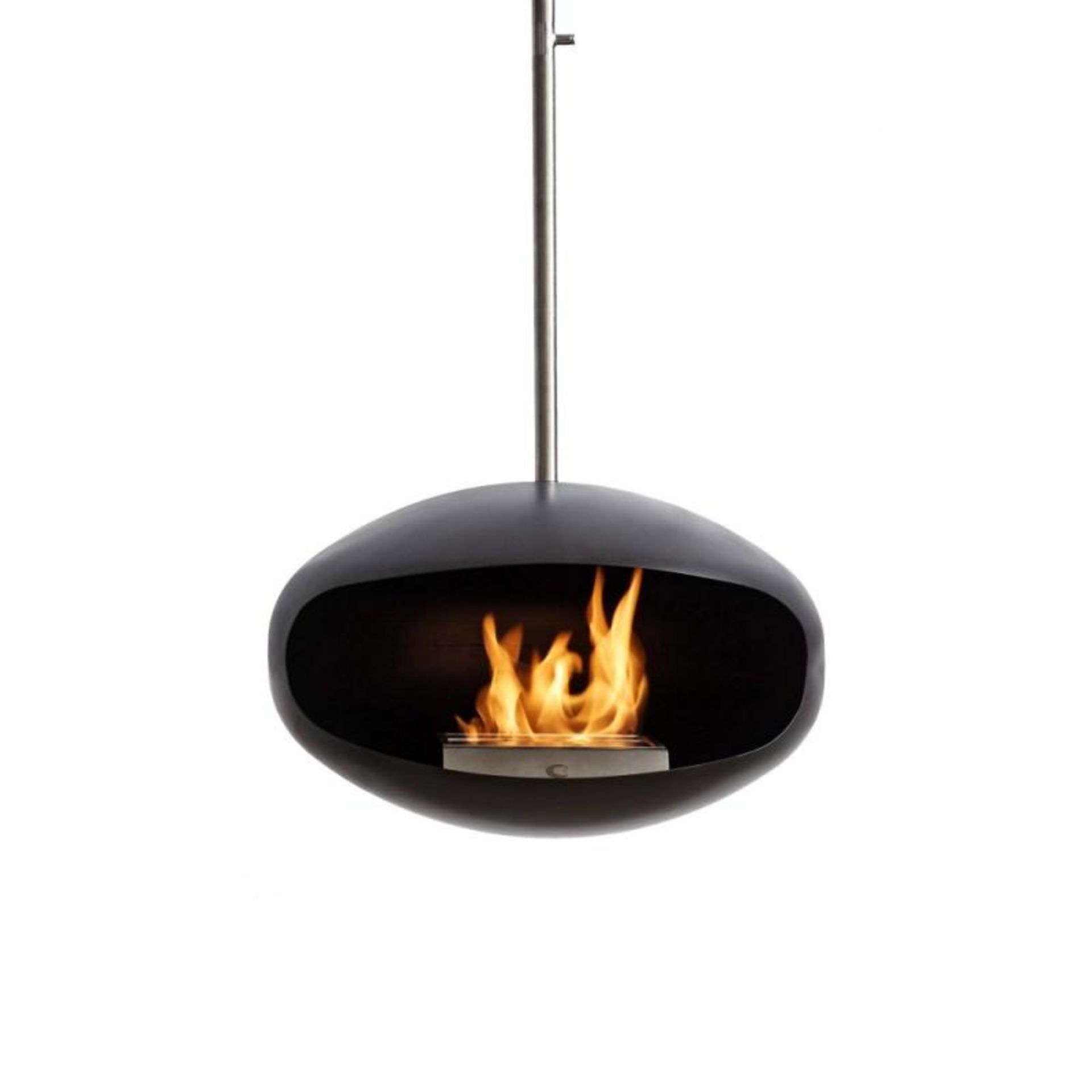 1 x Aries Hanging Cocoon Fireplace Finished In Black - CL439 - Location: Ilkey LS29 - Used In Excel