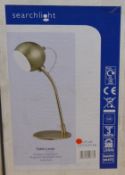1 x Searchlight Magnetic Head Adjustable LED Table Lamp in Antique Brass- Switched - Brand New and